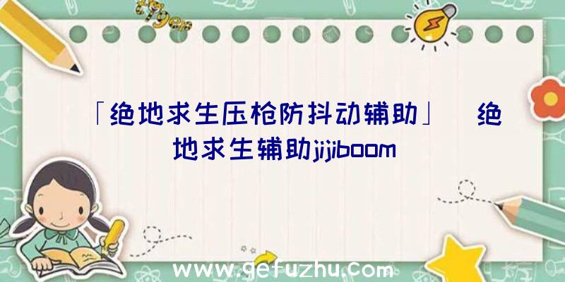 「绝地求生压枪防抖动辅助」|绝地求生辅助jijiboom